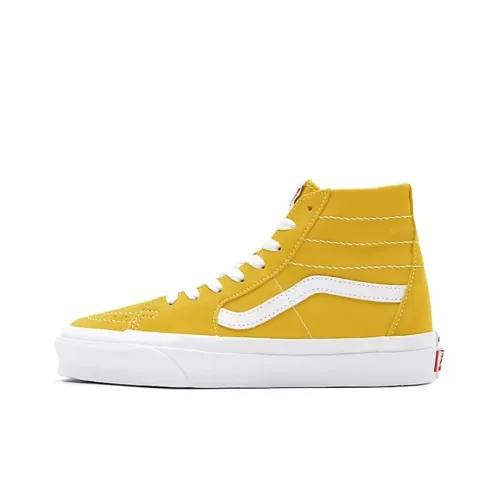 Vans SK8 Customs Замша Устойчивая к истиранию Легкая и Дышащая Высокие Кроссовки для скейтбординга Унисекс Желтые