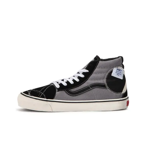 Vans SK8 Bricolage L Амортизация Устойчивый к истиранию Легкий Высокий Топ Скейтборд Кроссовки Унисекс Черный Фиолетовый