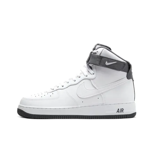 Nike Air Force 1 Air Force 1 High Нескользящий Легкий Высокий Топ Скейтбординг Кроссовки Унисекс Белый Серый