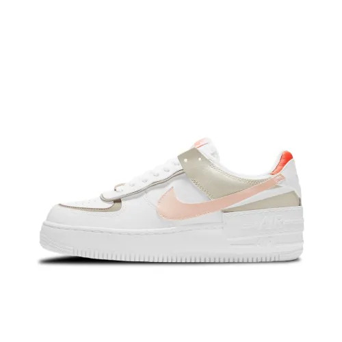 Nike Air FORCE 1 Shadow 'Малиновый Tint' Non Slip Легкий Низкий Топ Кроссовки для скейтбординга Женские Белые Коричневые Розовые