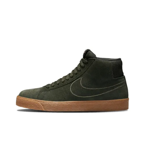 Nike Blazer SB ZOOM MID Топ Скейтборд Кроссовки Унисекс Армейский Зеленый