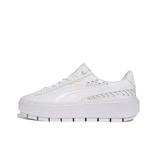 PUMA Platform Trace Metallic C Low Топ Скейтборд Кроссовки Женские Белые