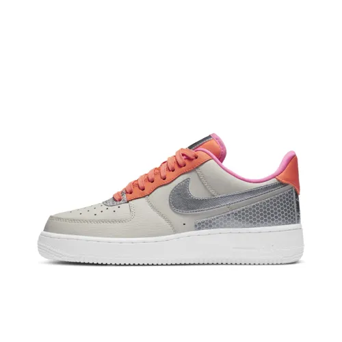 Nike Air FORCE 1 SE 'Металлическое серебро' Slip-resistant покрытие Низкие кеды для скейтбординга Женские Серебряный Апельсин