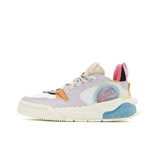 LINING Enlightenment Non Slip Легкие Низкие Кроссовки для скейтбординга Женские Светло-Серый Фиолетовый