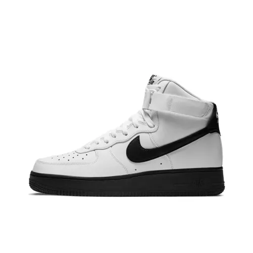 Nike Air FORCE 1 High '07 Slip-on Устойчивый к истиранию Высокий Топ Скейтбординг Мужской Черный Белый