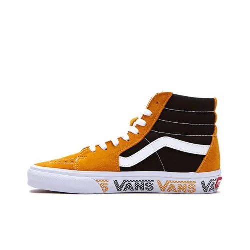 VANS SK8 High Топ Скейтборд Кроссовки Унисекс Черный Желтый Пэчворк