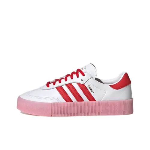 Adidas Originals Sambarose Устойчивые к истиранию низкие скейтборд-кроссовки Женские Белые Красные