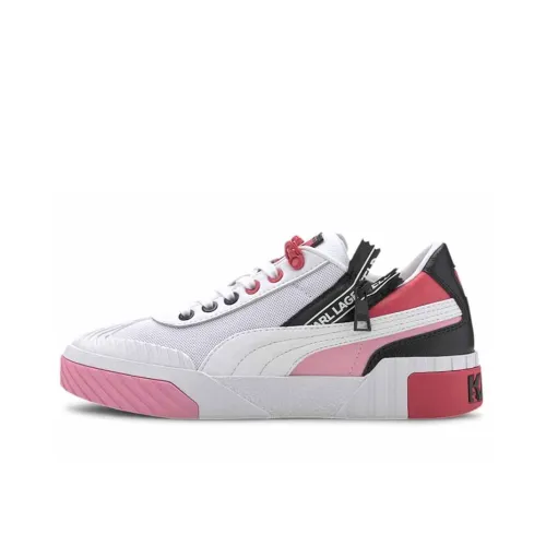 KARL LAGERFELD X PUMA Cali Series Low Топ Скейтборд Кроссовки Женские Белые Розовые