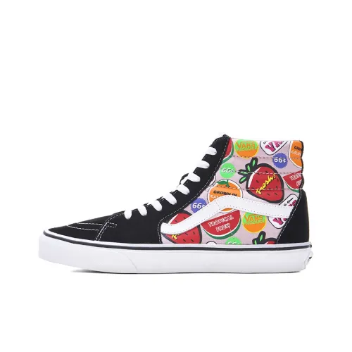 Vans SK8 Маленький Supermarket Коллекция Износостойкие и Легкие Высокие Кроссовки для скейтбординга Унисекс Черный Белый