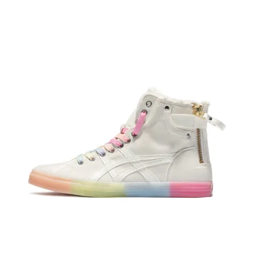 Asics Double Clutch High Топ Скейтборд Кроссовки Женские Молочно-белые