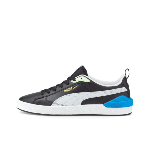 PUMA Suede Series Bloc Low Скейтборд Кроссовки Унисекс Черный Белый Синий