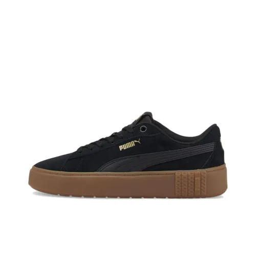 PUMA Smash v2 Suede Low Top Скейтборд Кроссовки Женские Черные