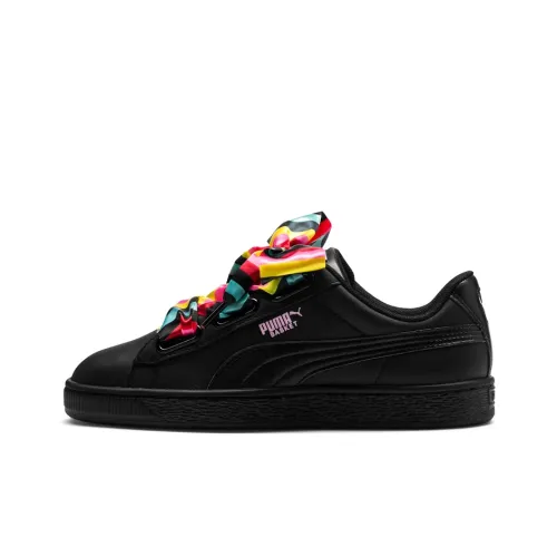 PUMA Basket Heart Generation Hustle Сердце Низкий Топ Скейтборд Кроссовки Женские Черные