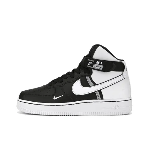 Nike Air FORCE 1 LV8 2 Противоскользящие устойчивые к истиранию высокие кроссовки для скейтбординга GS Черный Белый