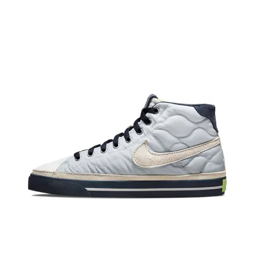 Nike Court Legacy MID Slip Resistant Abrasion Resistant MID Топ Скейтборд Кроссовки Женские Синий Белый