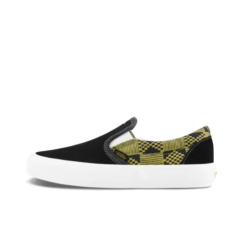 Vans Slip On Series Классические Низкие Кроссовки для Скейтбординга Унисекс Черные Зеленые