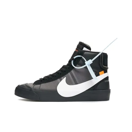 OFF Белый x Nike Blazer Mid Grim Reaper MID Топ Кроссовки для скейтбординга Унисекс Черный белый
