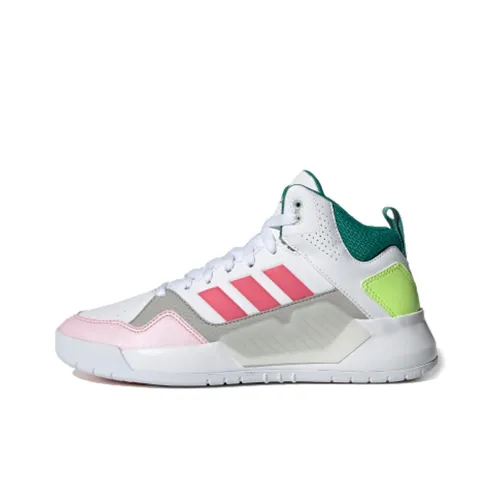 Adidas Neo PLAY9TIS 2,0 Slip-resistant Abrasion-resistant MID Скейтбординг Кроссовки Женские Белый Розовый Зеленый