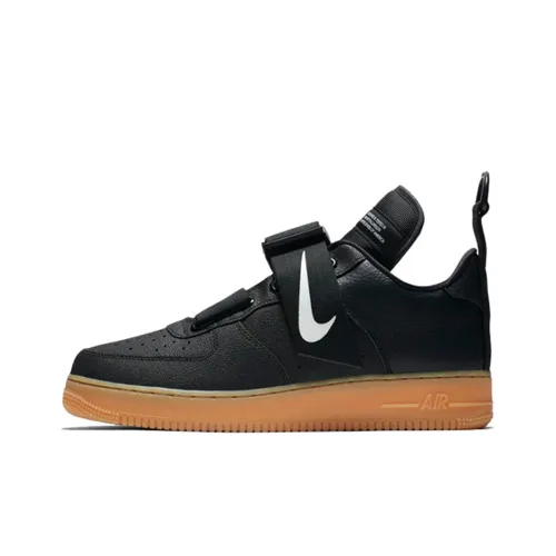 Nike Air FORCE 1 Utility Секвойя Легкий Низкий Скейтбординг Кроссовки Унисекс Черный Натуральная Резина