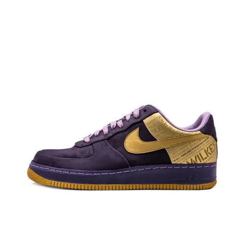 Nike Air Force 1 Supreme Jamaal Wilkes Low Топ Скейтборд Кроссовки Мужские Фиолетовые Золотые