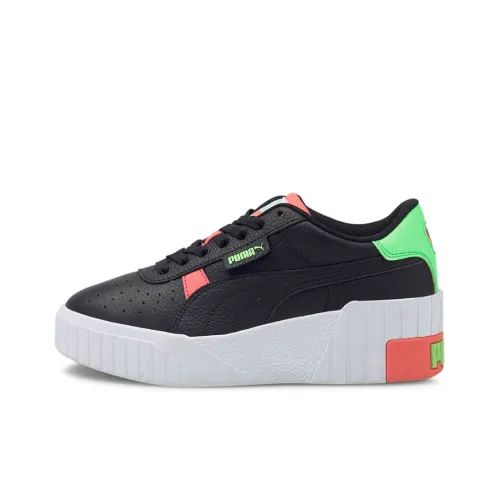 PUMA Cali Series Wedge Low Топ Скейтборд Кроссовки Женские Черный Зеленый Красный
