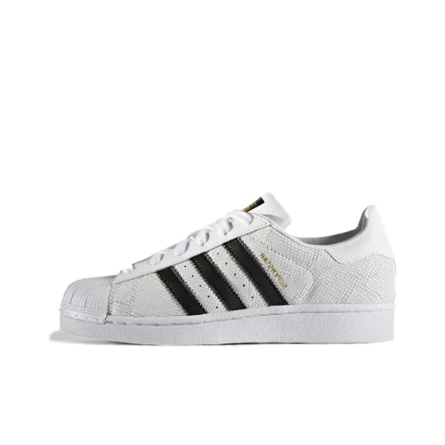 Adidas Originals Superstar Low Топ Кроссовки для скейтбординга Унисекс Белый Змеиный принт