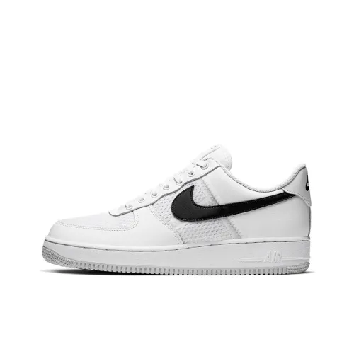 Nike Air Force 1 Anti-slip Легкий Низкий Топ Скейтбординг Кроссовки Унисекс Черный Белый