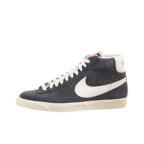 Nike Blazer Износостойкий и Легкий MID Топ Скейтборд Кроссовки Мужской Черный Белый