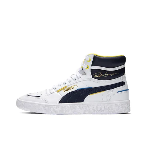 PUMA Ralph Sampson MID Топ Кроссовки для скейтбординга Унисекс Белый Черный Желтый