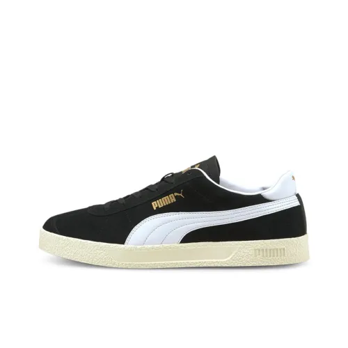 PUMA Club Износостойкий и Легкий Низкий Топ Скейтборд Кроссовки Унисекс Черный Белый