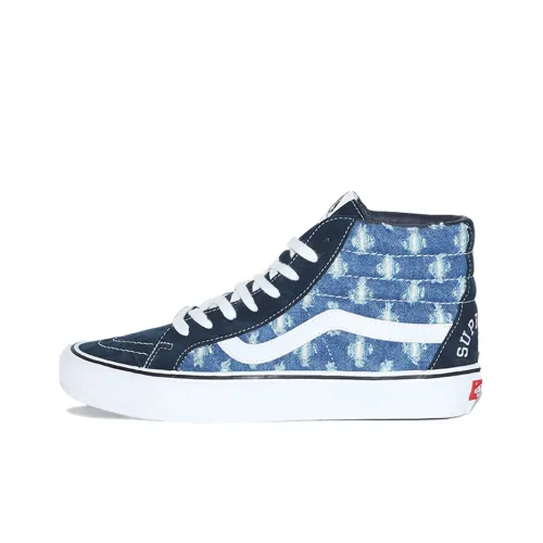 Supreme x VANS SK8 2020 Устойчивые к истиранию Дышащие Высокие Кроссовки для скейтбординга Унисекс Синие