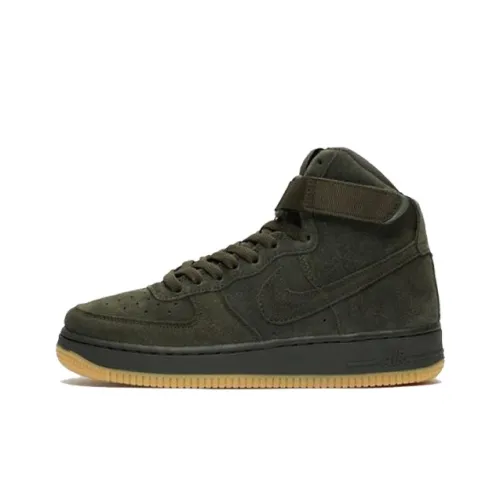 Nike Air FORCE 1 LV8 Нескользящий Легкий Высокий Топ Скейтборд Кроссовки Мужские Армейский Зеленый