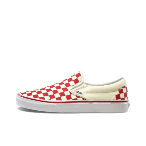 Vans Slip On Series Классические Низкие Кроссовки для Скейтбординга Унисекс Белый Красный