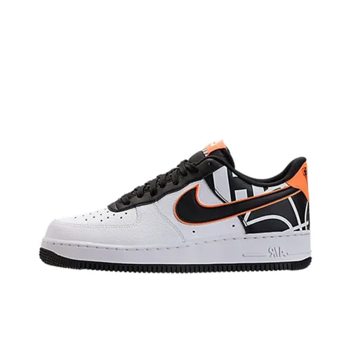Nike Air Force 1 Slip Resistant Abrasion Resistant Низкий Топ Скейтбординг Кроссовки Мужские Черный Белый Оранжевый
