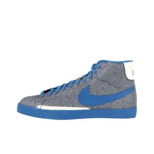 Nike Blazer SB Ночной свет Покрытие Противоскользящие Высокие Кроссовки для скейтбординга Мужские Серый Синий