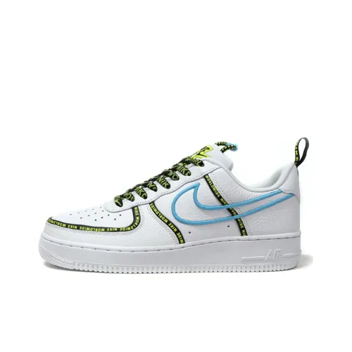 Nike Air Force 1 07 Low 'World Wide' Low Top Скейтборд Кроссовки Унисекс Белый Синий