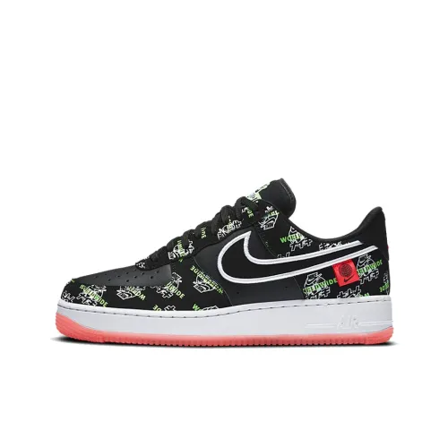 Nike Air FORCE 1 '07 LV8 Worldwide Покрытие Slip-Resistant Низкий Топ Скейтбординг Кроссовки Унисекс Черный Белый Красный