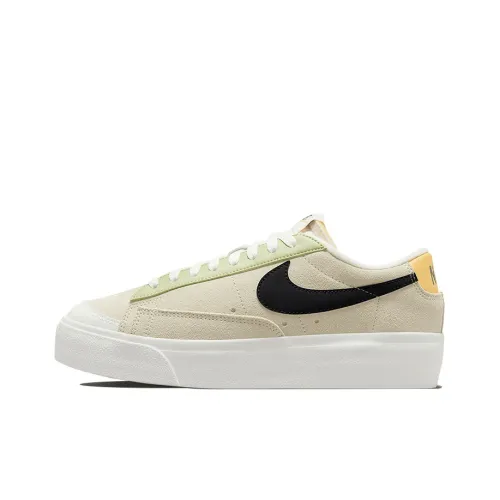 Nike Blazer Платформа Slip-resistant Abrasion-resistant Low Top Скейтборд Кроссовки Женские Бежевые