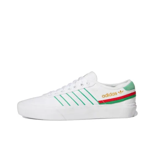 Adidas Originals Delpala Slip-Resistant Low Top Скейтборд Кроссовки Унисекс Белый Зеленый Красный