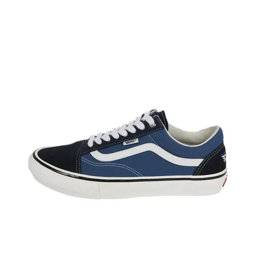 Vans Old Skool Low Топ Скейтборд Кроссовки Унисекс Синий Черный