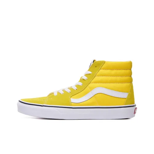 VANS SK8 Амортизация Устойчивый к истиранию Легкий And Дышащий Высокие Кроссовки для скейтбординга Унисекс Желтый Белый