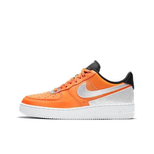 3M x Nike Air FORCE 1 'Total Orange' Покрытие Slip-resistant Low Top Скейтбординг Кроссовки Мужские Белый Оранжевый