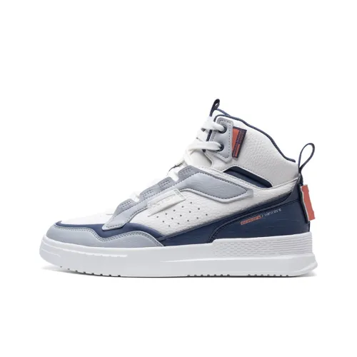 XTEP Покрытие Abrasion Resistant Высокие Кроссовки для скейтбординга Мужские Бежево-синие