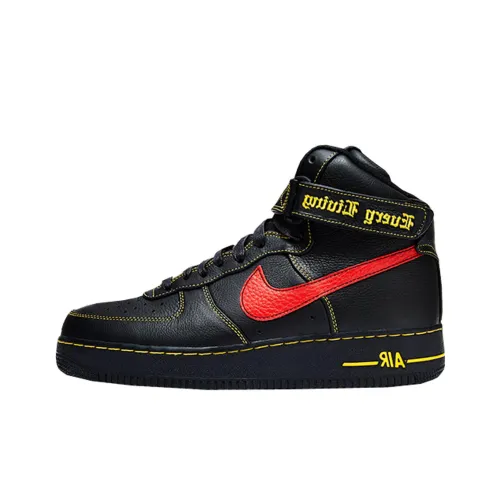Nike Air Force 1 VLONE Paris Fashion Week Нескользящие Легкие Высокие Кроссовки для Скейтбординга Мужские Черные Красные