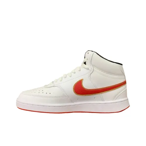 Nike Court Vision Mid Slip Resistant Abrasion Resistant MID Топ Скейтборд Кроссовки Белый Красный