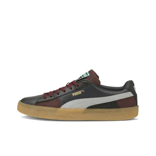 PUMA Suede Series Crepe Patch Low Skateboard Кроссовки Унисекс Черные Красные