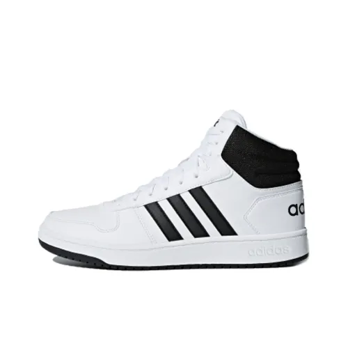Adidas Neo Hoops 2,0 MID Топ Скейтборд Кроссовки Мужские Белый Черный