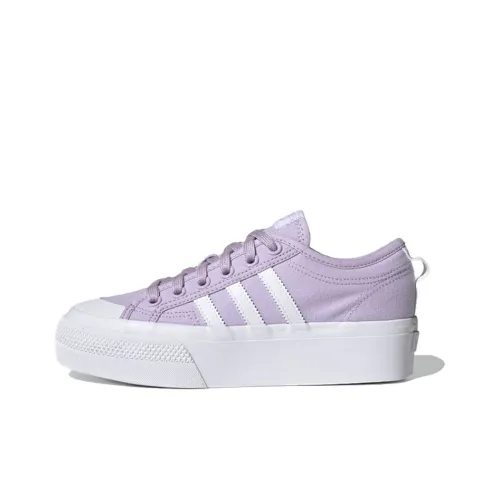 Adidas Originals NIZZA Platform Low Топ Скейтборд Кроссовки Женские Фиолетовые Белые