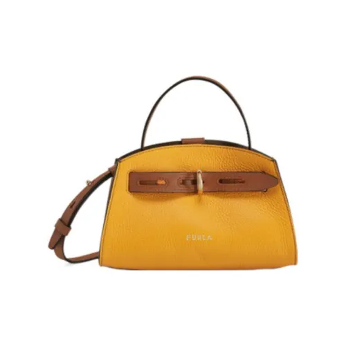 Furla Margherita Collection GRAIN LEATHER Купольная сумка Сумка через плечо Мини сумка Женская Имбирно-желтая