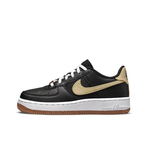 Nike Air Force 1 Slip Resistant Амортизация Устойчивость к истиранию Дышащий Низкий Топ Скейтбординг Кроссовки Женские Черный Коричневый